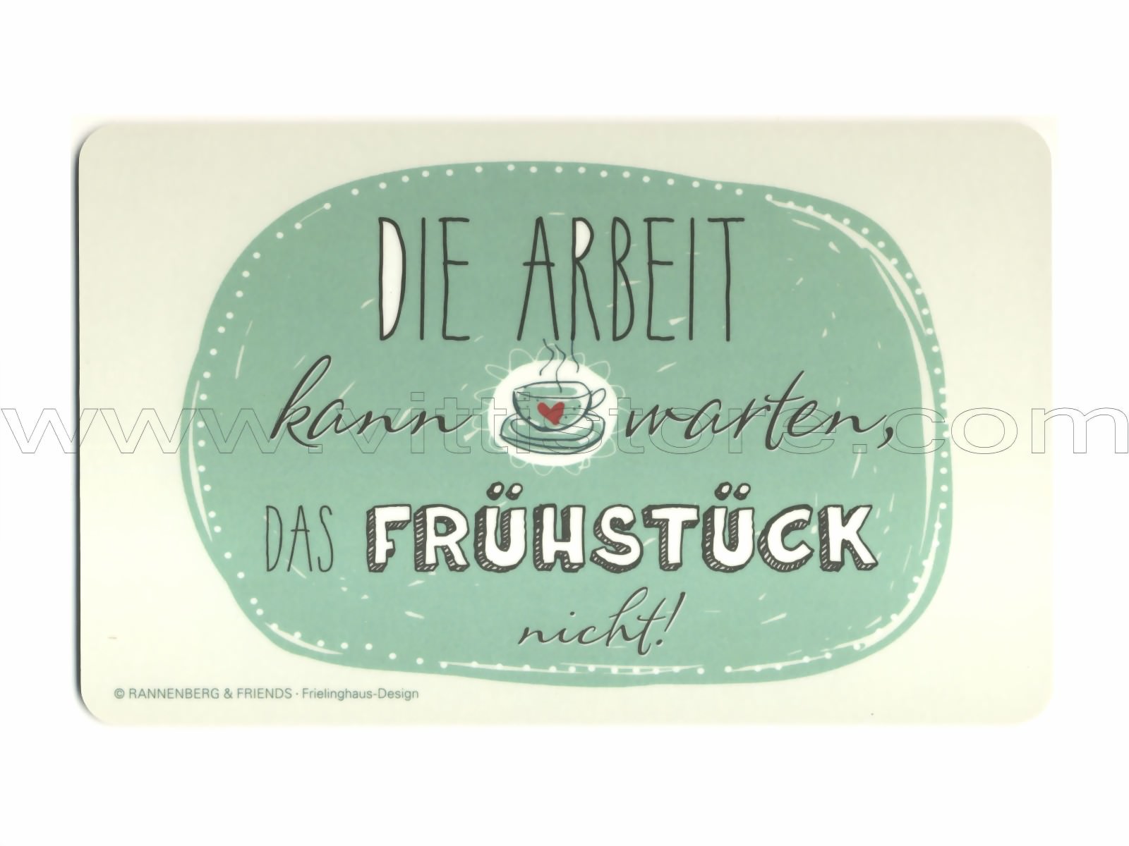 Bild von Frühstücksbrettchen Die Arbeit kann warten